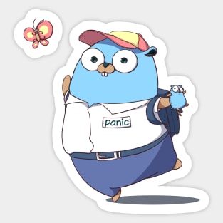 Golang Gopher Go Panic Sticker